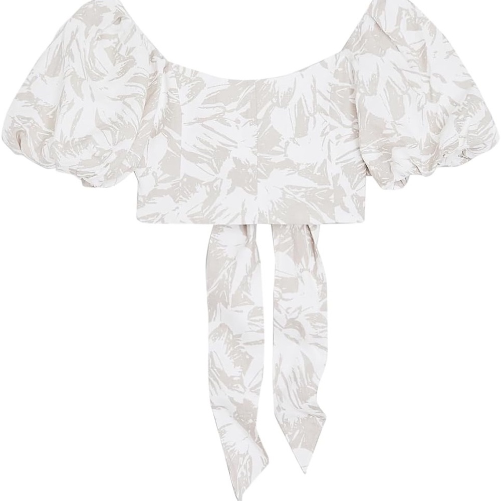 BNWT Club Monaco Chic Cream Puff Sleeve Blouse